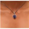 Image 2 : 14KT White Gold 11.66ct GIA Certified Tanzanite and Diamond Pendant With Chain
