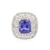 Image 3 : 14KT White Gold 4.41ct Tanzanite and Diamond Ring