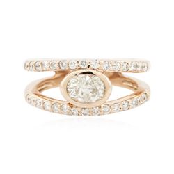 14KT Rose Gold 0.96ctw Diamond Ring