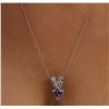 Image 5 : 14KT White Gold 1.23ct Tanzanite and Diamond Pendant With Chain