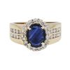 Image 3 : 14KT Yellow Gold 4.15ct Sapphire and Diamond Ring