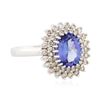 Image 2 : 14KT White Gold 1.51ct Tanzanite and Diamond Ring