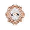Image 1 : 14KT Rose Gold 4.28ct Aquamarine and Diamond Ring