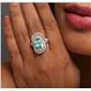 Image 1 : 18KT White Gold 1.59ct Emerald and Diamond Ring