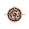 Image 1 : 14KT White Gold 1.14ctw Light Brown & White Diamond Ring