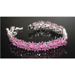 .925 LADIES STERLING SILVER & RUBY BRACELET