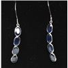 Image 2 : 14KT. WHITE GOLD BLUE SAPPHIRE DROP STYLE EARRINGS
