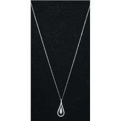 14KT. LADIES WHITE GOLD DIAMOND PENDANT & CHAIN