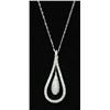 Image 2 : 14KT. LADIES WHITE GOLD DIAMOND PENDANT & CHAIN
