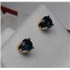 Image 2 : 14K GOLD BLUE DIAMOND EARRINGS