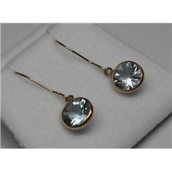 14K AQUAMARINE GOLD EARRINGS