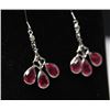 Image 2 : 14K WHITE GOLD RUBY AND DIAMOND EARRINGS