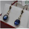 Image 2 : 14K GOLD TANZANITE AND DIAMOND DROP EARRINGS