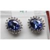 Image 1 : 14K WHITE GOLD DIAMOND GEMSTONE EARRINGS