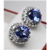Image 2 : 14K WHITE GOLD DIAMOND GEMSTONE EARRINGS