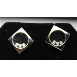 14K WHITE GOLD FLOATING DIAMOND EARRING