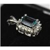 Image 2 : 14K WHITE GOLD DIAMOND GEMSTONE PENDANT