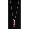 Image 1 : 18KT LADIES WHITE GOLD RUBY & DIAMOND PENDANT W/