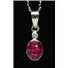 Image 2 : 18KT LADIES WHITE GOLD RUBY & DIAMOND PENDANT W/