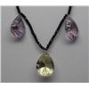Image 2 : 14KT YELLOW GOLD QUARTZ AND SPINEL NECKLACE