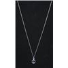 Image 1 : 14KT  WHITE GOLD TANZANITE AND DIAMOND PENDANT