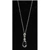 Image 1 : 14KT WHITE GOLD DIAMOND SAPPHIRE NECKLACE