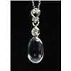 Image 2 : 14KT WHITE GOLD DIAMOND SAPPHIRE NECKLACE