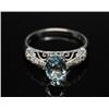 Image 2 : 10KT WHITE GOLD AQUAMARINE AND DIAMOND RING