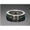 Image 1 : .925 SILVER GEMSTONE DIAMOND RING, SIZE:4.75