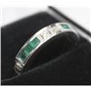 Image 2 : .925 SILVER GEMSTONE DIAMOND RING, SIZE:4.75