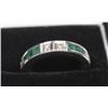 Image 3 : .925 SILVER GEMSTONE DIAMOND RING, SIZE:4.75