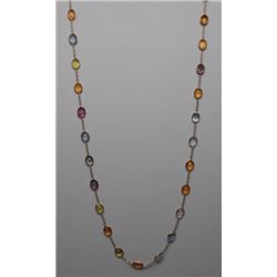 14KT YELLOW GOLD SAPPHIRE NECKLACE
