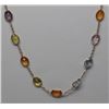 Image 2 : 14KT YELLOW GOLD SAPPHIRE NECKLACE