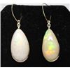 Image 1 : 10KT YELLOW GOLD DROP STYLE OPAL EARRINGS