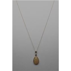 14KT YELLOW GOLD BLUE DIAMOND OPAL PENDANT