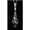 Image 2 : 14KT WHITE GOLD DIAMOND SAPPHIRE NECKLACE