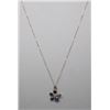 Image 1 : 14KT YELLOW GOLD SAPPHIRE DIAMOND PENDANT NECKLACE