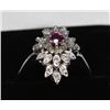 Image 1 : 14KT WHITE GOLD RUBY AND DIAMOND RING