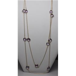 .925 STERLING SILVER GOLD PLATED AMETHYST NECKLACE