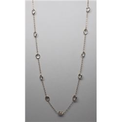 10KT YELLOW GOLD WHITE SAPPHIRE NECKLACE
