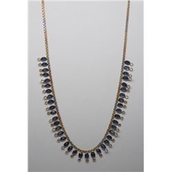 10KT YELLOW, ROSE, & WHITE GOLD DIAMOND SAPPHIRE