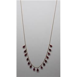 14KT YELLOW GOLD GEMSTONE RUBY NECKLACE