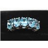 Image 1 : 14KT WHITE GOLD GEMSTONE BLUE TOPAZ RING, SIZE:6.6