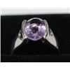 Image 1 : STAMPED 14KT. WHITE GOLD AMETHYST & IOLITE RING