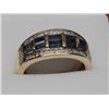 Image 1 : STAMPED 10KT. YELLOW GOLD SAPPHIRE & DIAMOND BAND