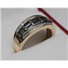 Image 2 : STAMPED 10KT. YELLOW GOLD SAPPHIRE & DIAMOND BAND