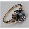 Image 2 : STAMPED 14KT. YELLOW GOLD TANZANITE & DIAMOND RING