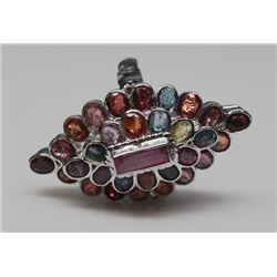 STAMPED .925 STERLING SILVER GEMSTONE RING