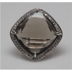 STERLING SILVER TOPAZ AND DIAMOND SIZE 7.5