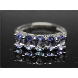 STERLING SILVER TANZANITE RING SIZE 7.3